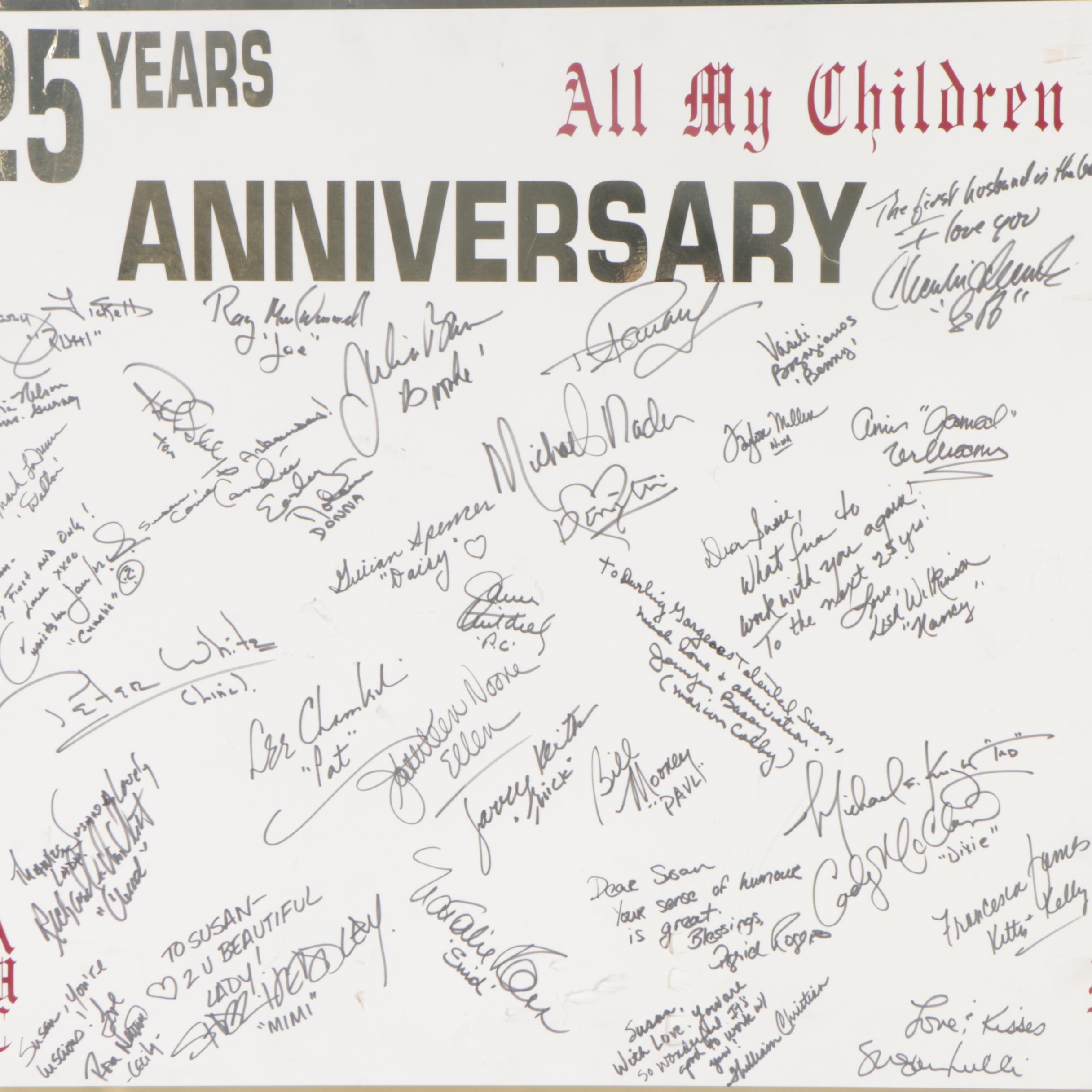 "All My Children" 25th and 35th Anniversary Autographed Memorabilia