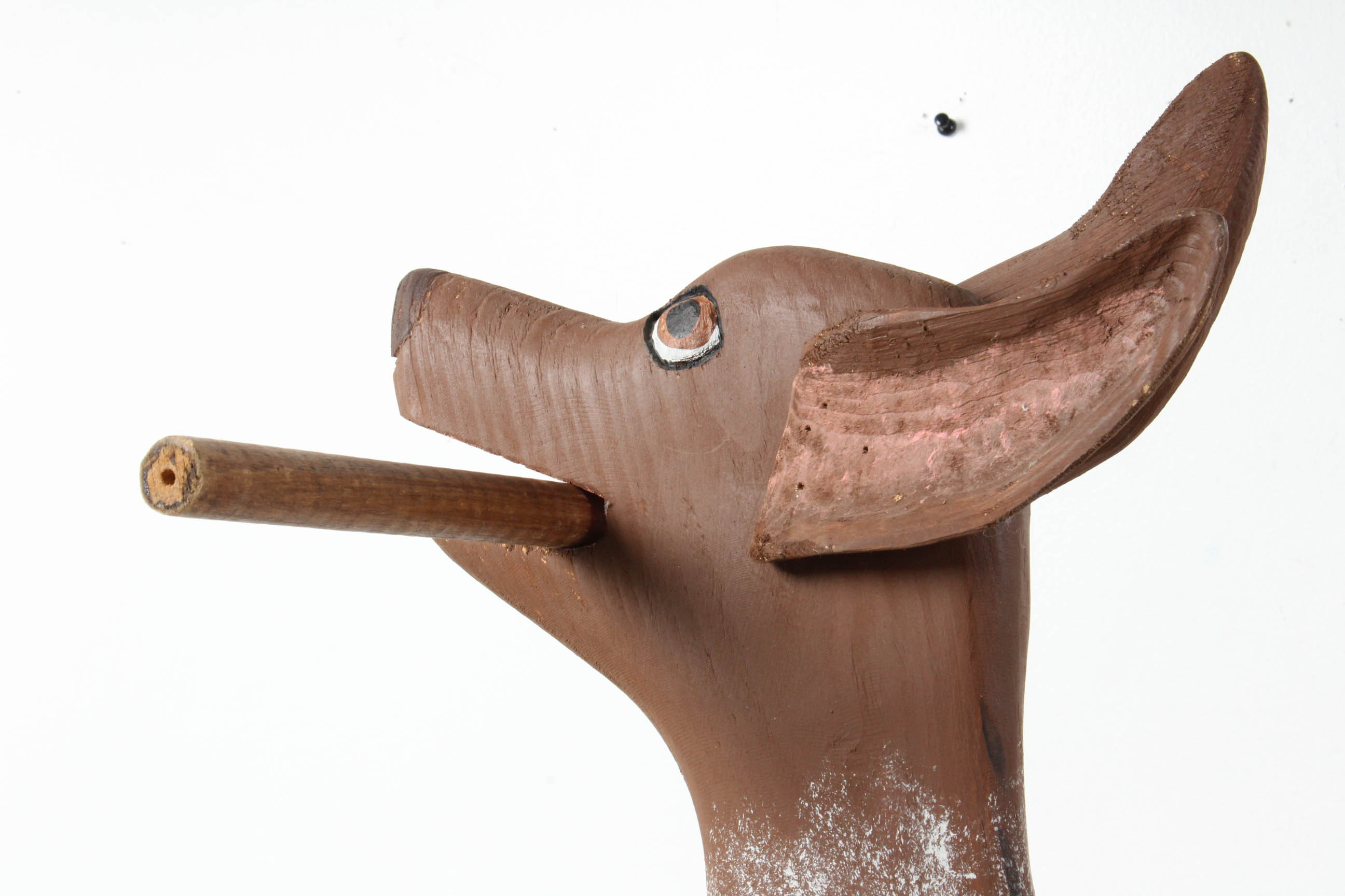 Roy Minshew Contemporary Folk Art Carved Wood Dog Sculpture