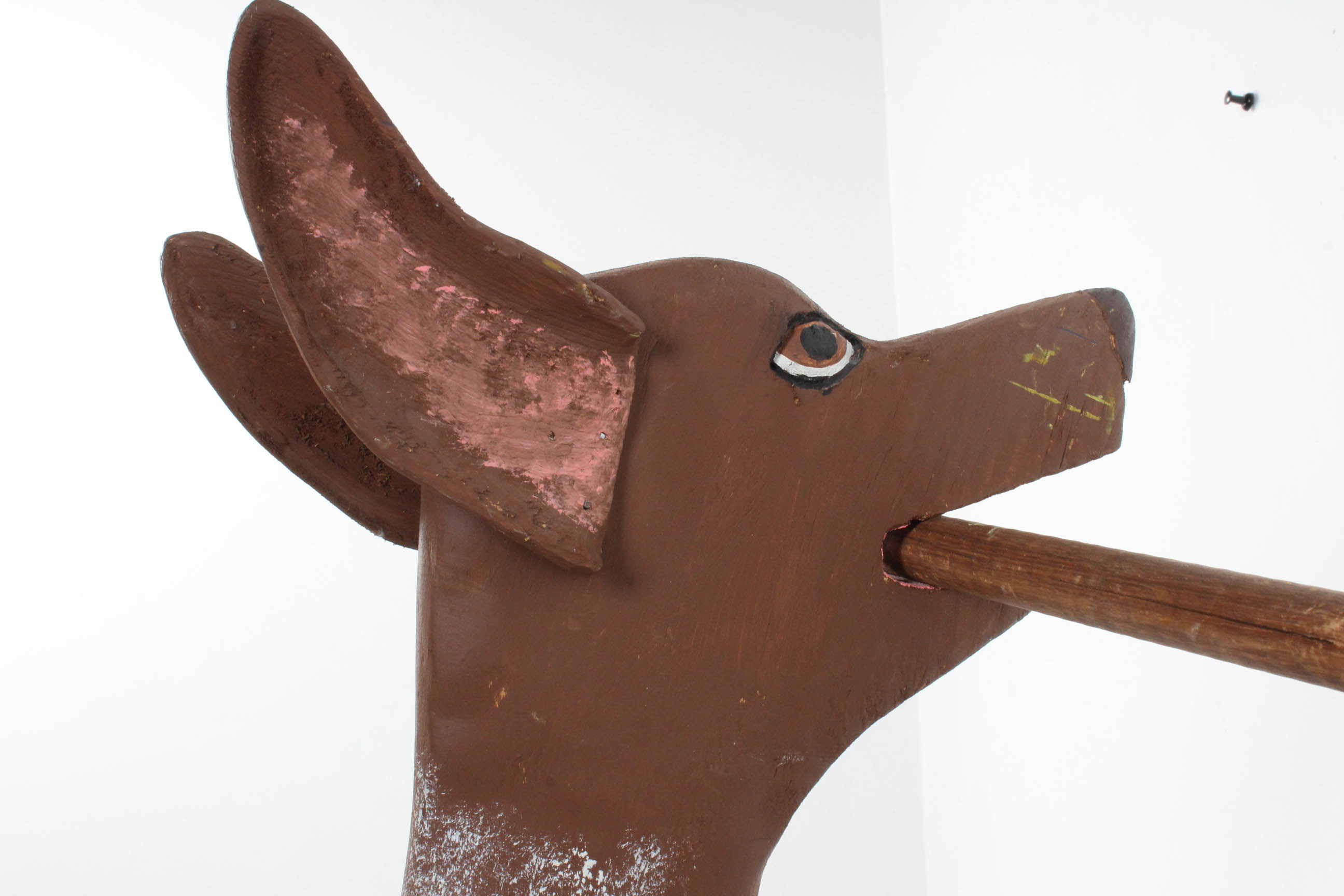 Roy Minshew Contemporary Folk Art Carved Wood Dog Sculpture