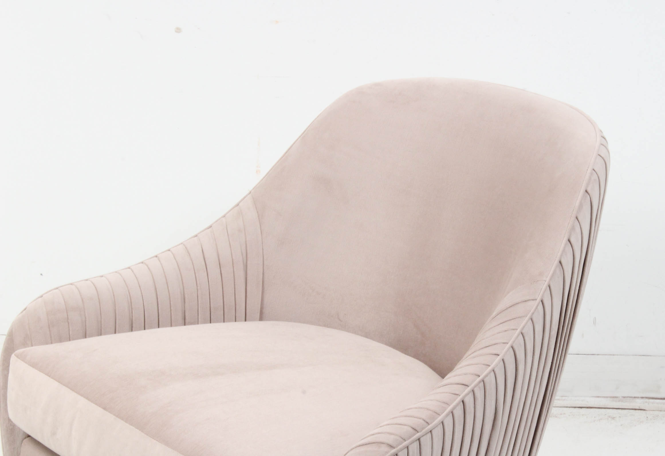 West Elm Mid Century Modern-Style Pleated Velvet Armchair