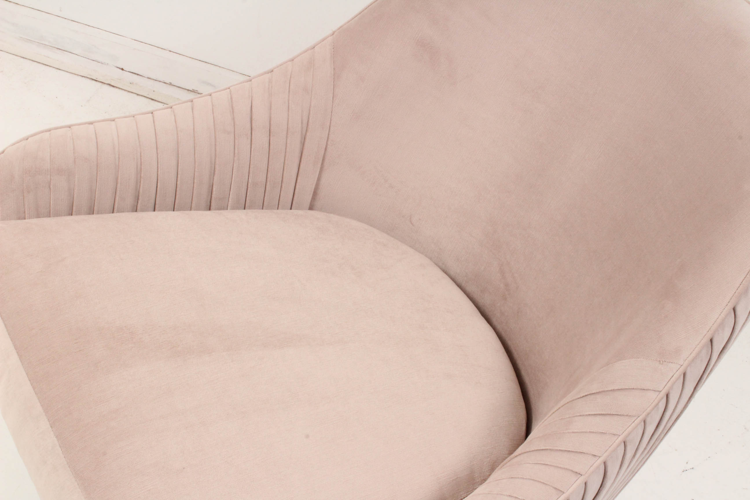 West Elm Mid Century Modern-Style Pleated Velvet Armchair