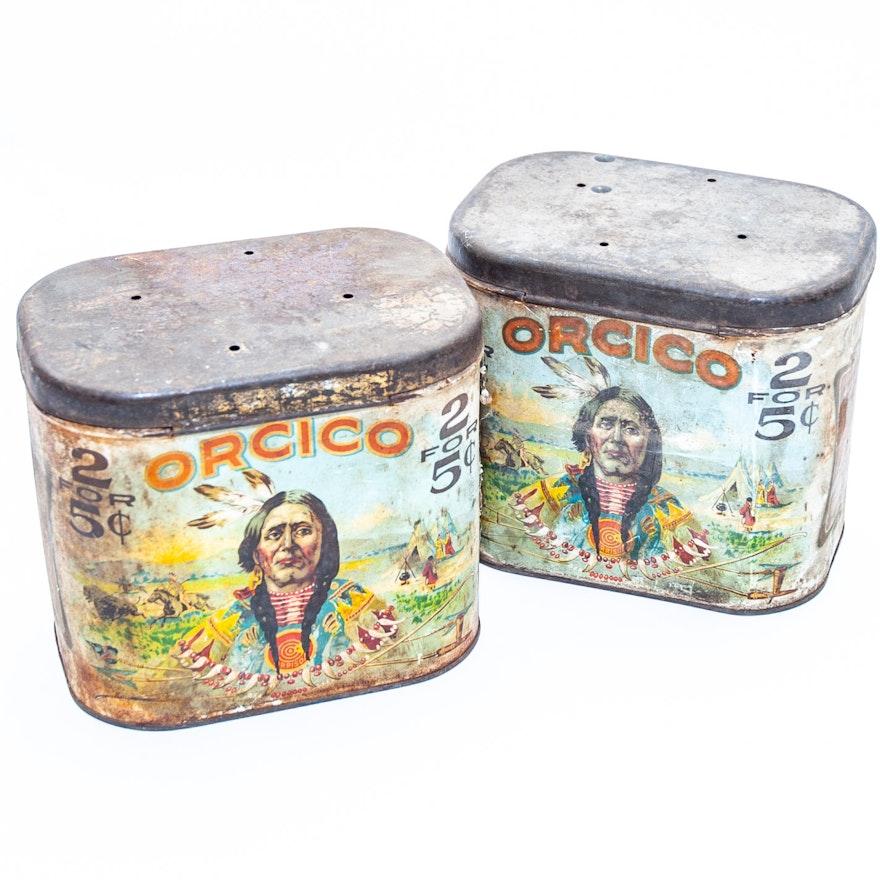 Antique Orcico Tobacco Tins