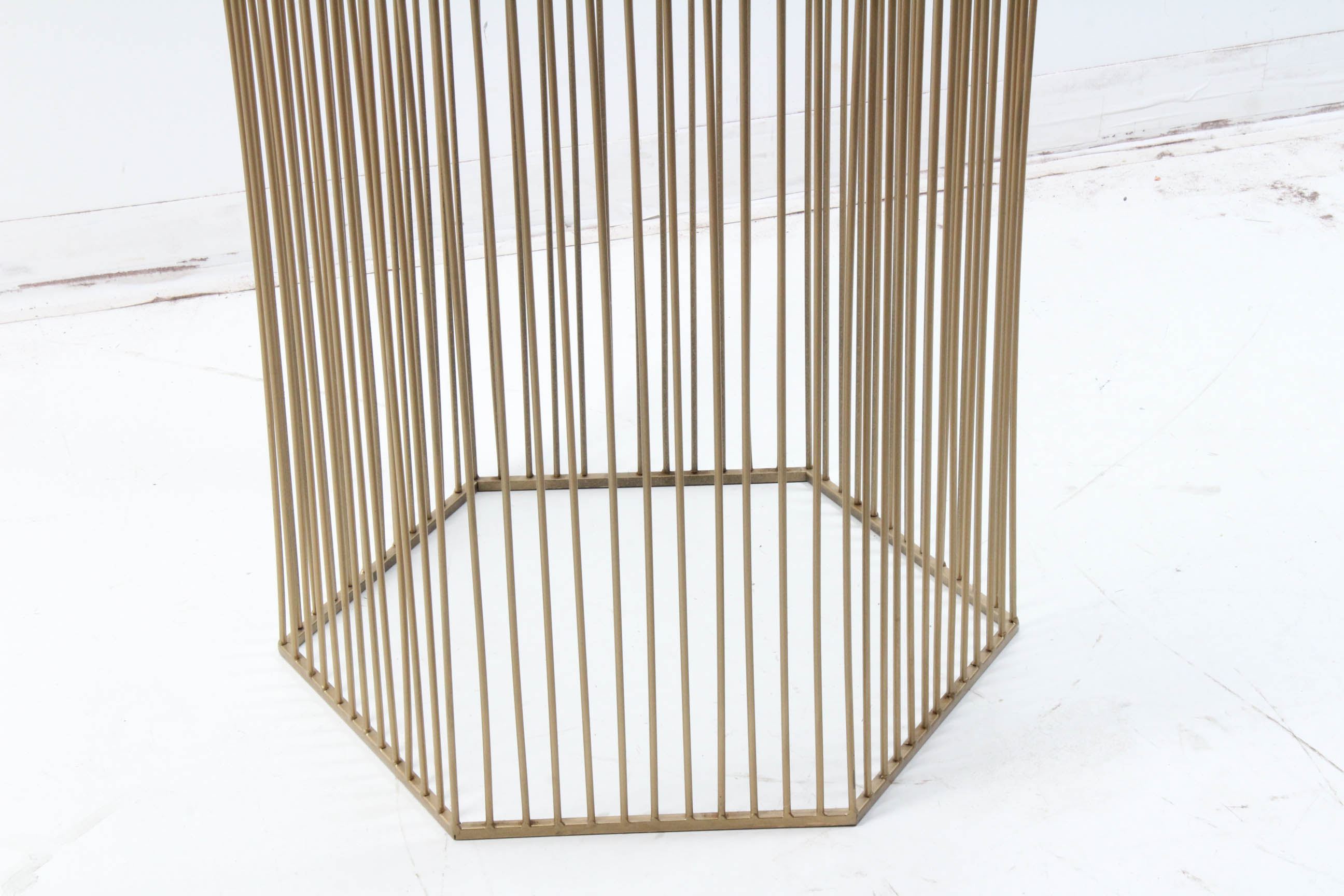 Glass-Top Metal Accent Table