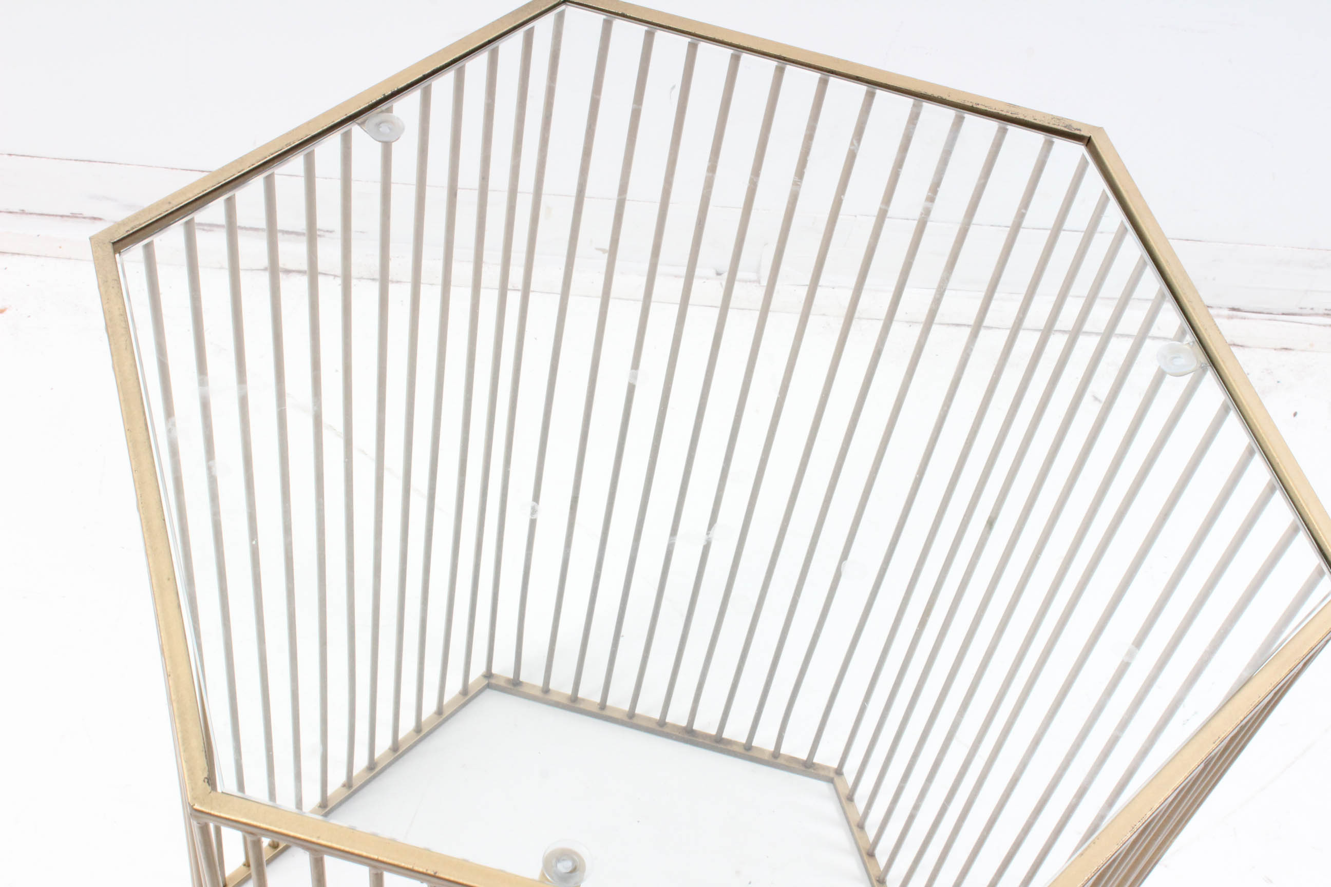 Glass-Top Metal Accent Table