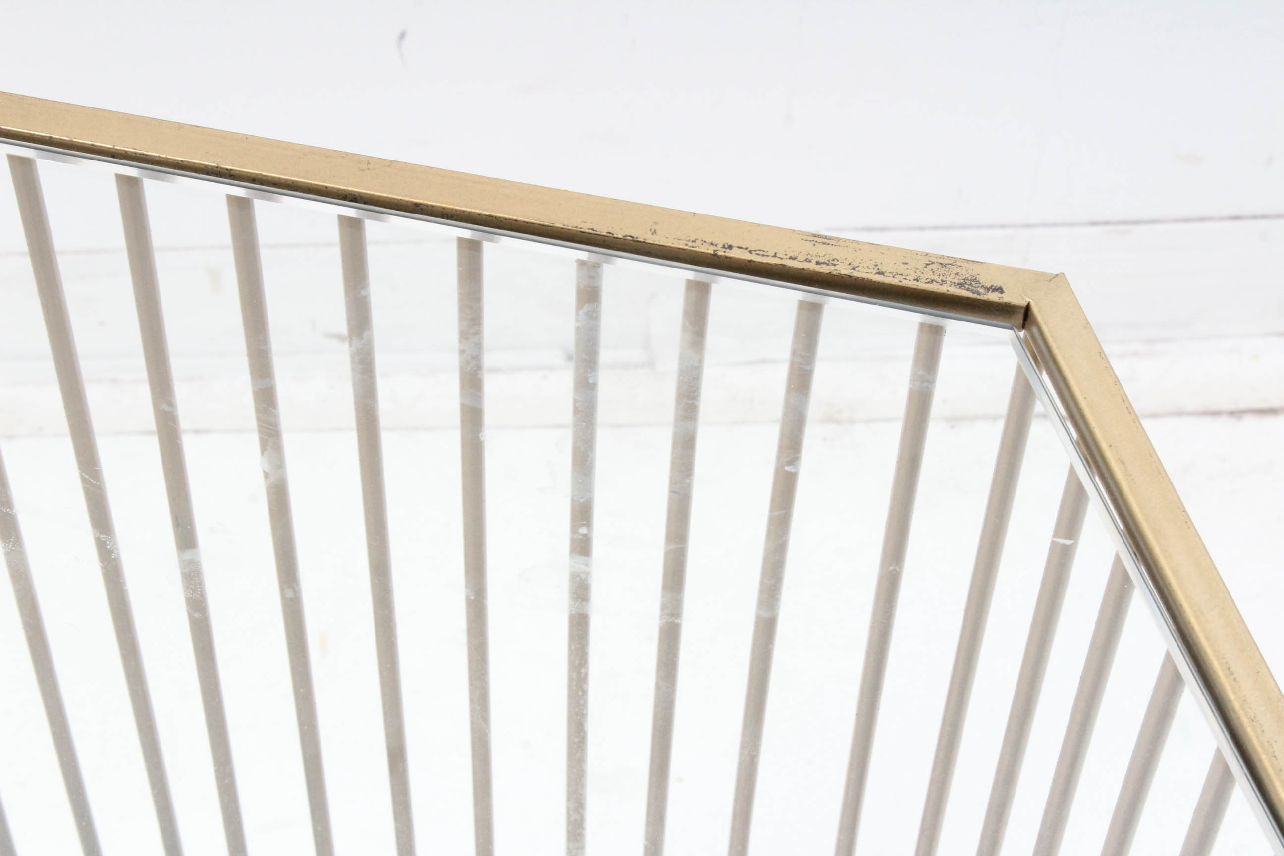 Glass-Top Metal Accent Table