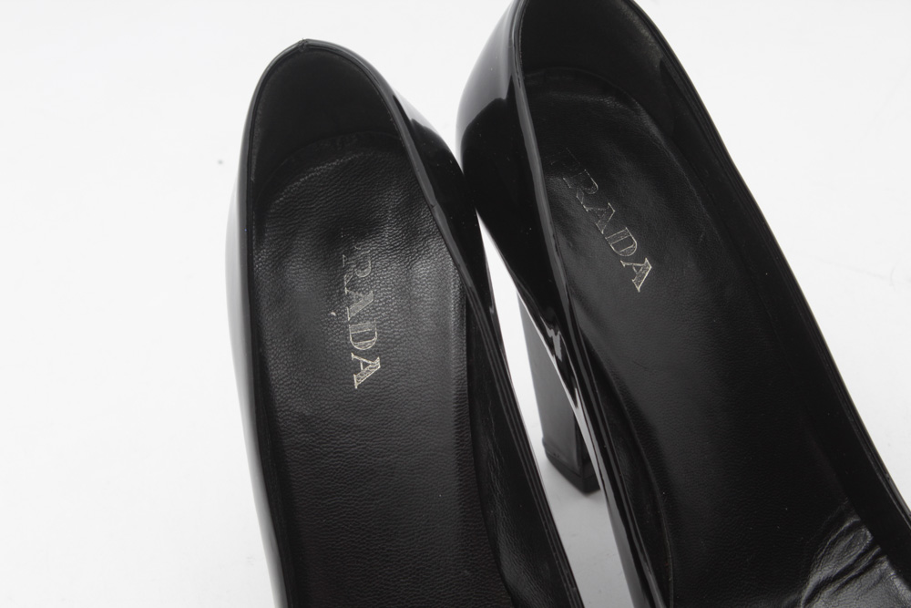 Prada Patent Leather Chain Pumps