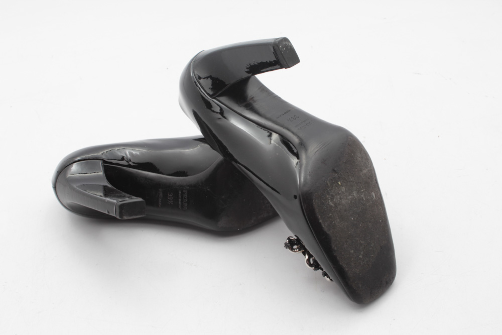 Prada Patent Leather Chain Pumps