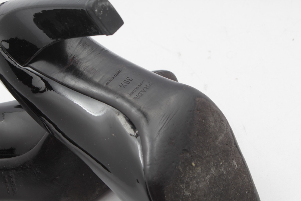 Prada Patent Leather Chain Pumps