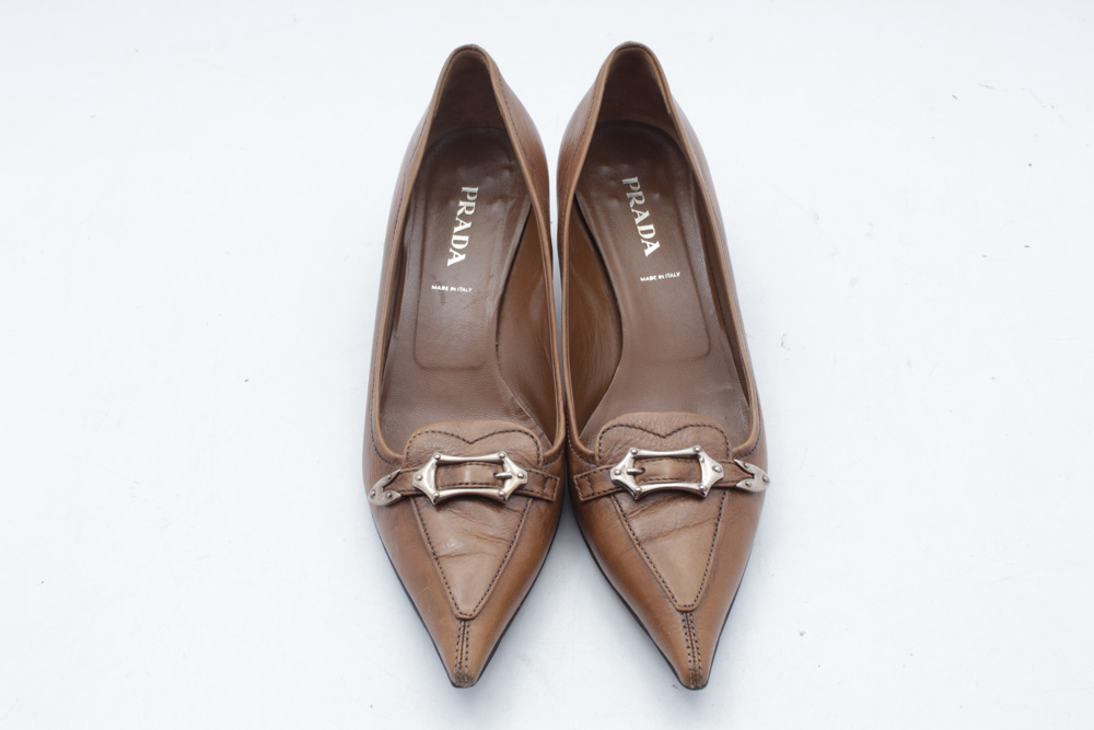Prada Leather Kitten Heels