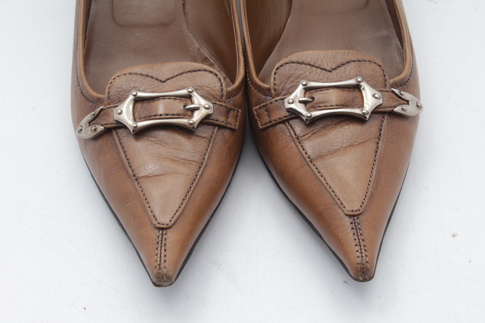 Prada Leather Kitten Heels