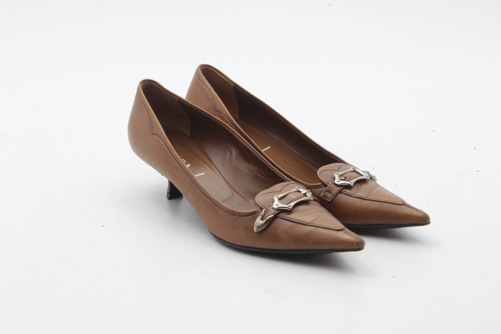 Prada Leather Kitten Heels