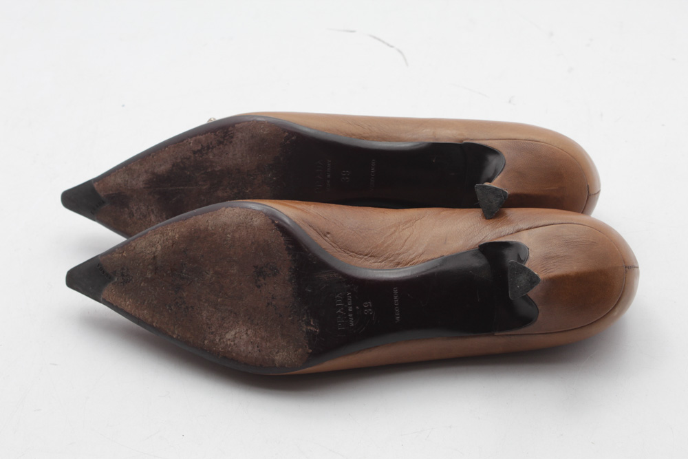 Prada Leather Kitten Heels