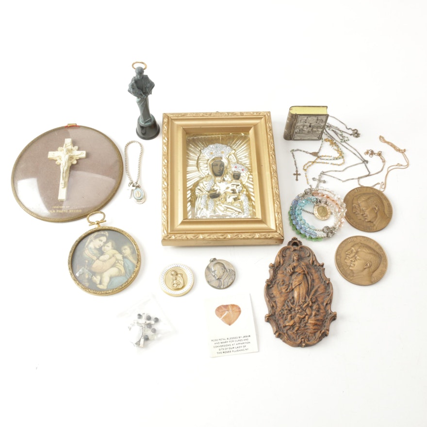 Madonna and Child Icon, Religious Medals, Figurines, Wall Hangings and More