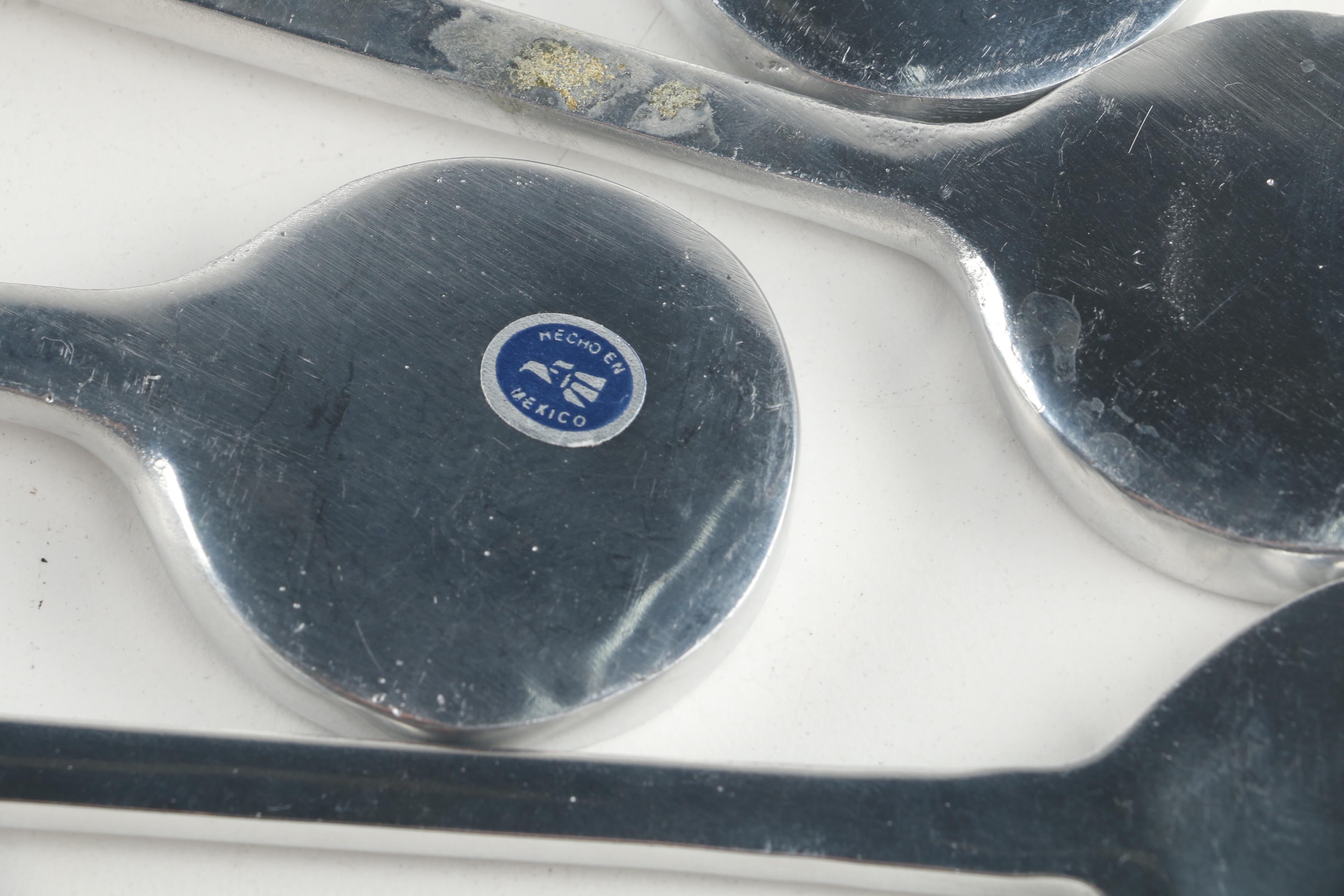 Mexican Metal Leaf Style Salad Bowls with Serving Utensils