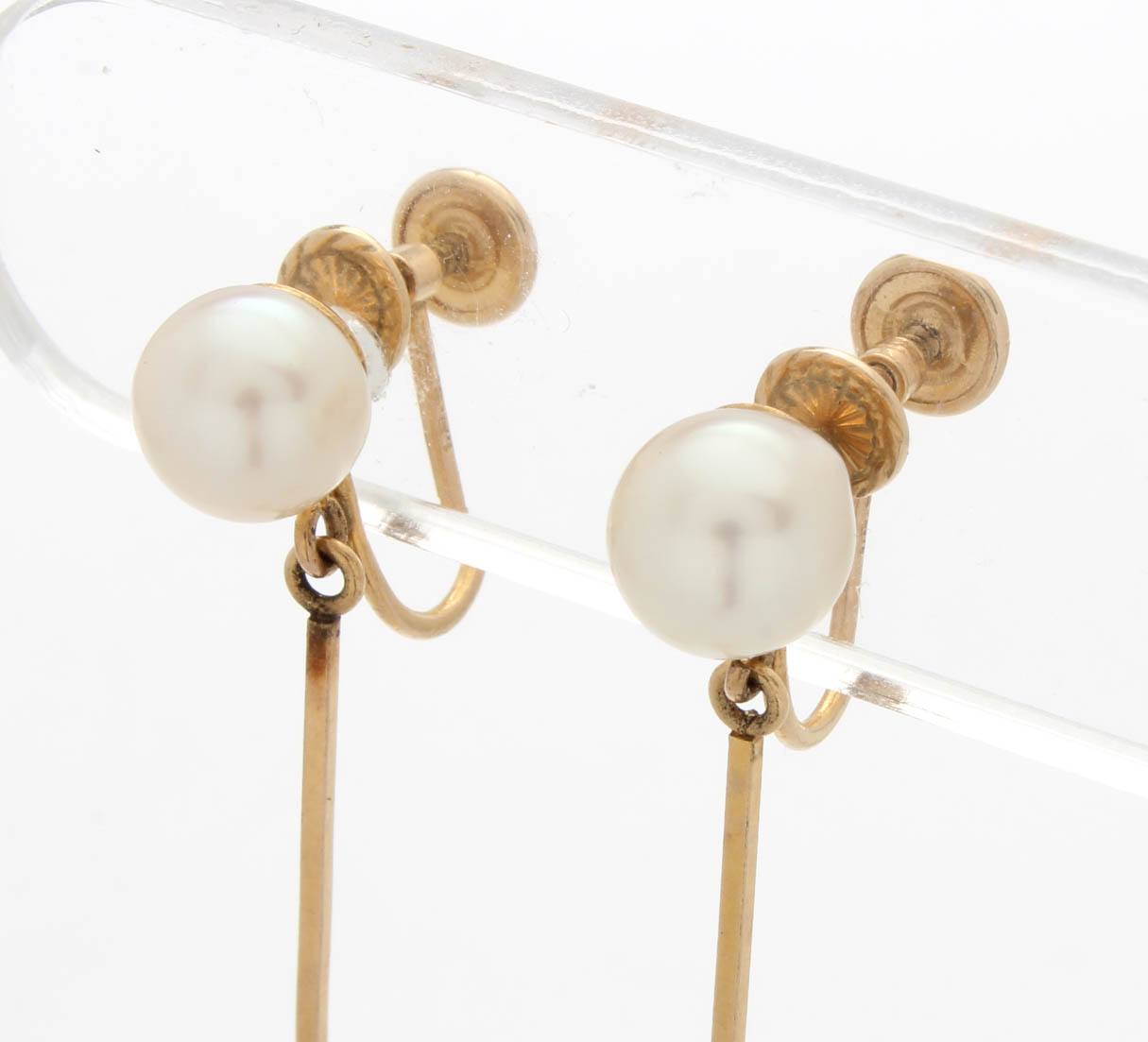 Vintage 14K Gold Cultured Pearl Earrings