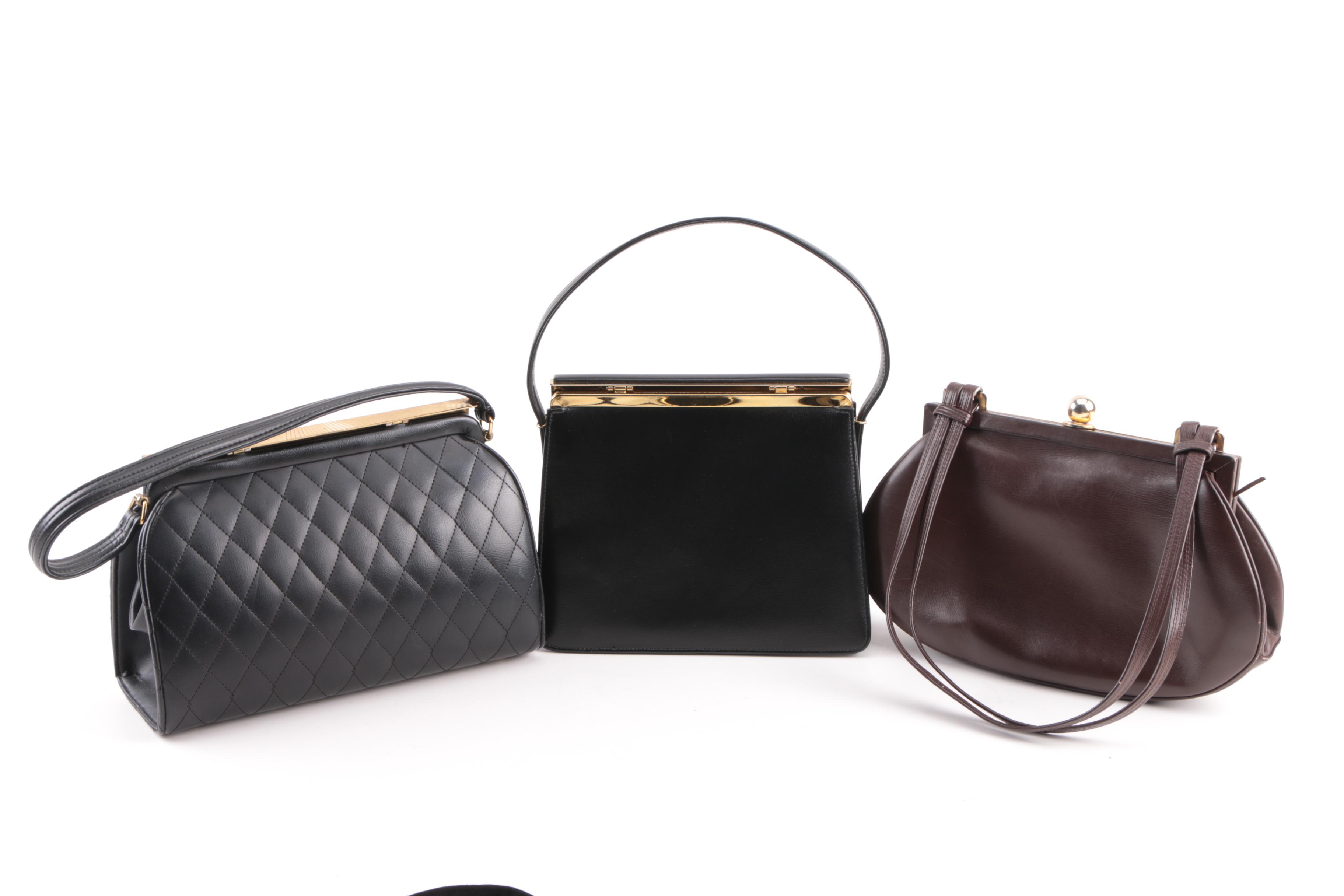 1960s Structured Handbags Including A L'Osurve Matique Paris, Andé and Etra