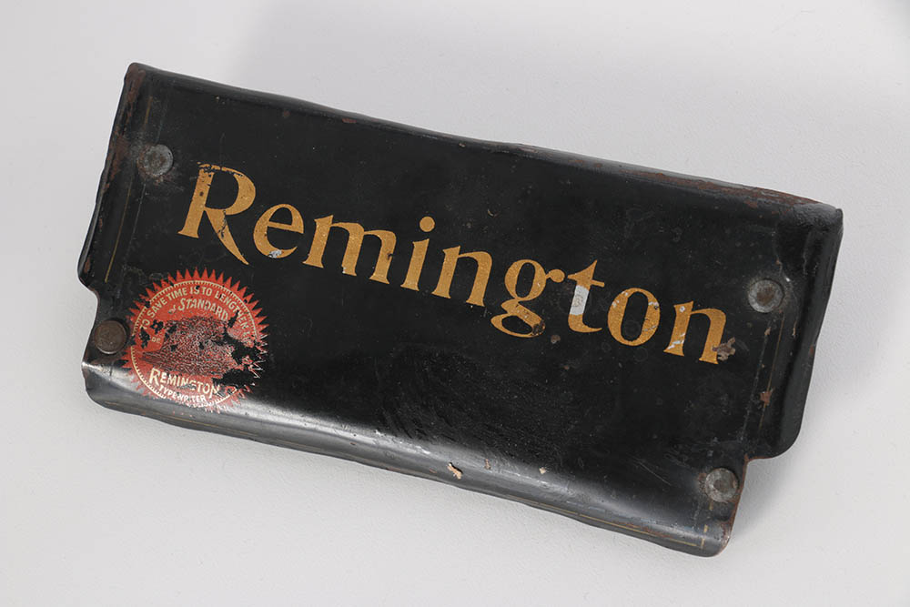 Vintage Remington Standard Typewriter, Button and Framed Advertisement