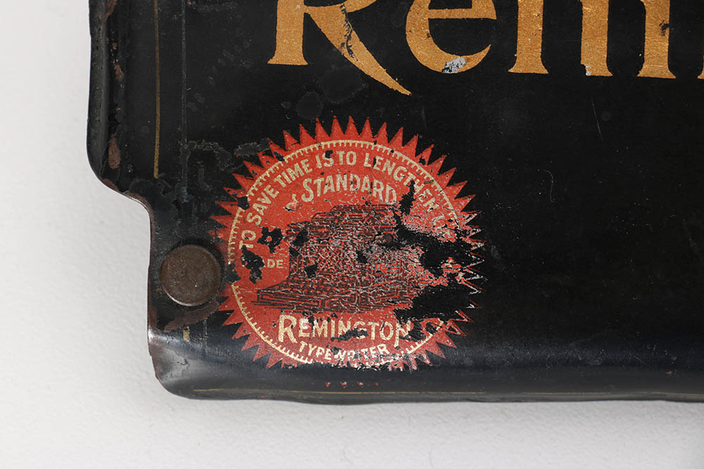 Vintage Remington Standard Typewriter, Button and Framed Advertisement