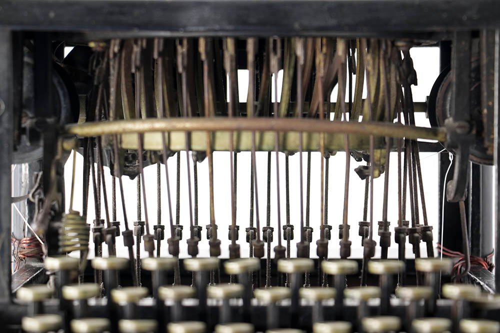 Vintage Remington Standard Typewriter, Button and Framed Advertisement