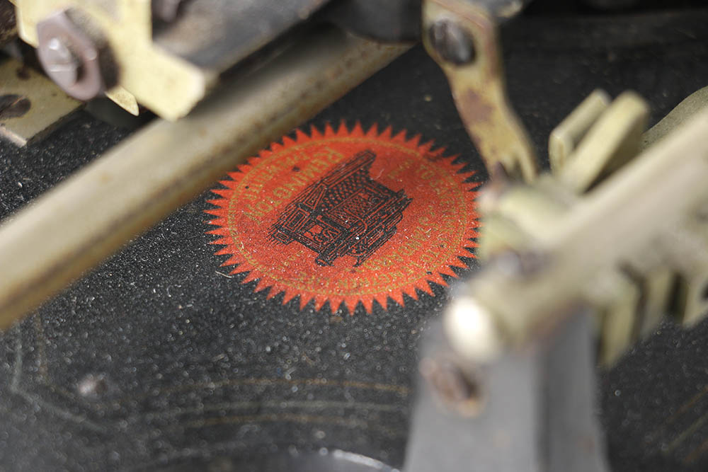Vintage Remington Standard Typewriter, Button and Framed Advertisement