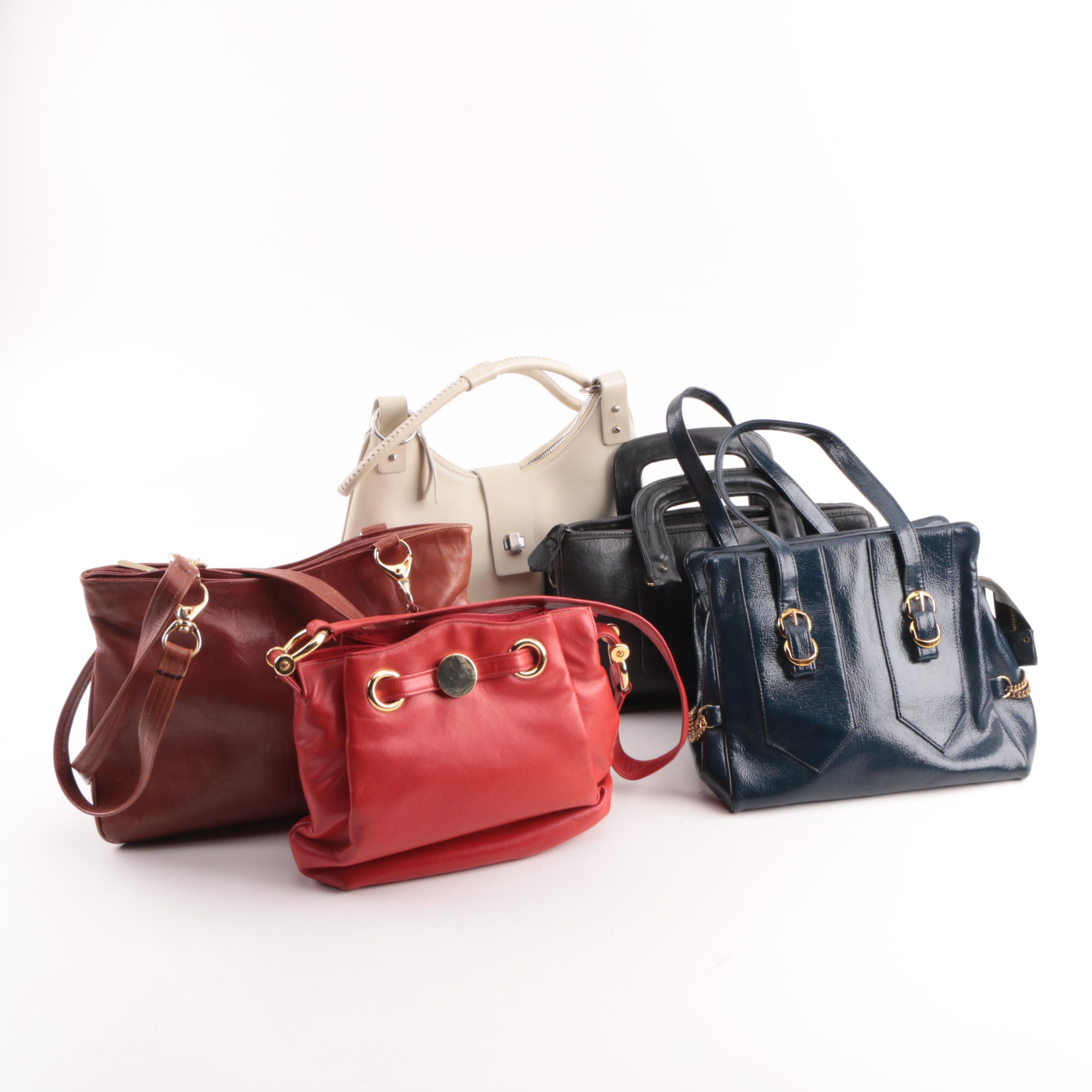 1960s and 1970s Leather Handbags Including Giorgio Armani