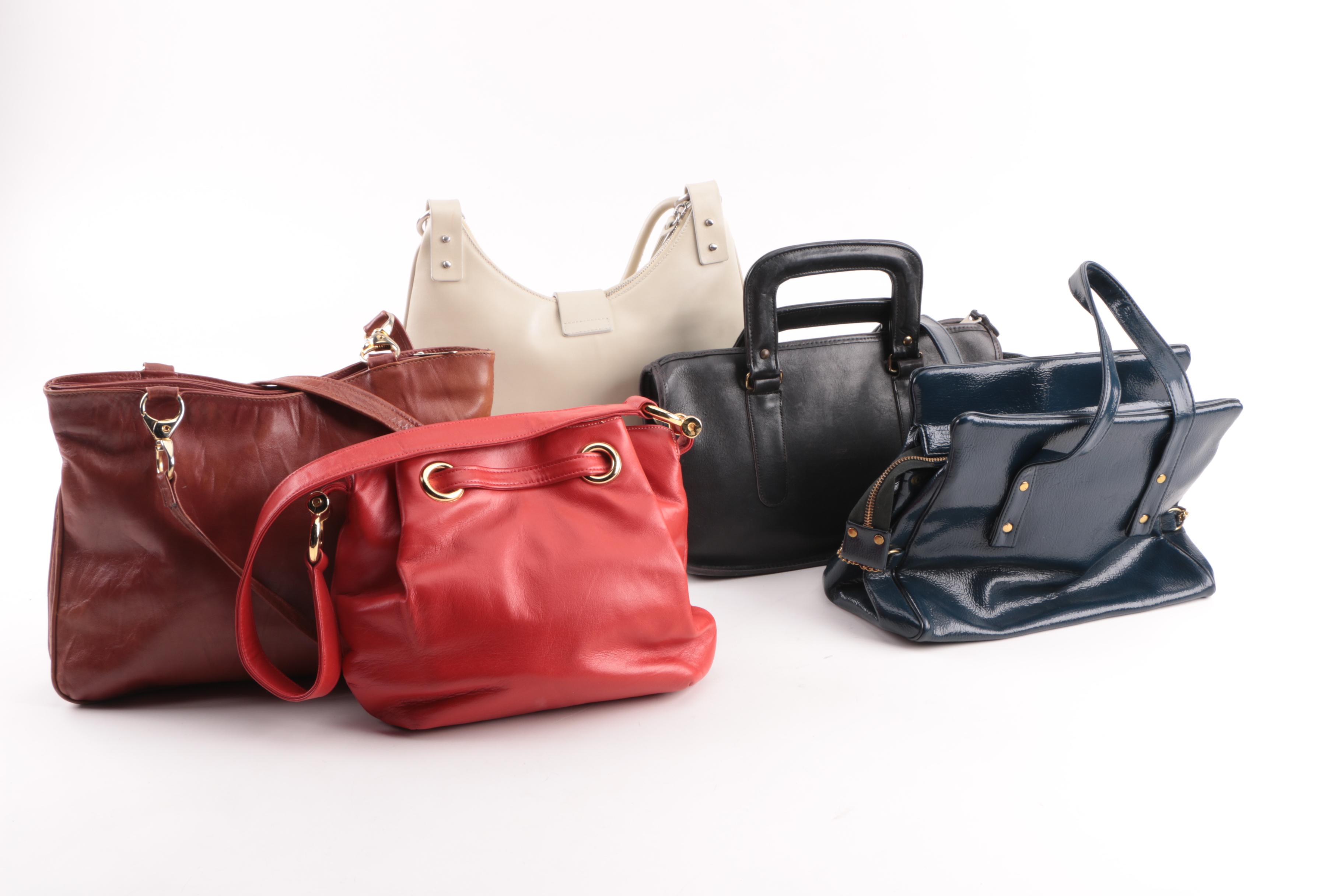 1960s and 1970s Leather Handbags Including Giorgio Armani
