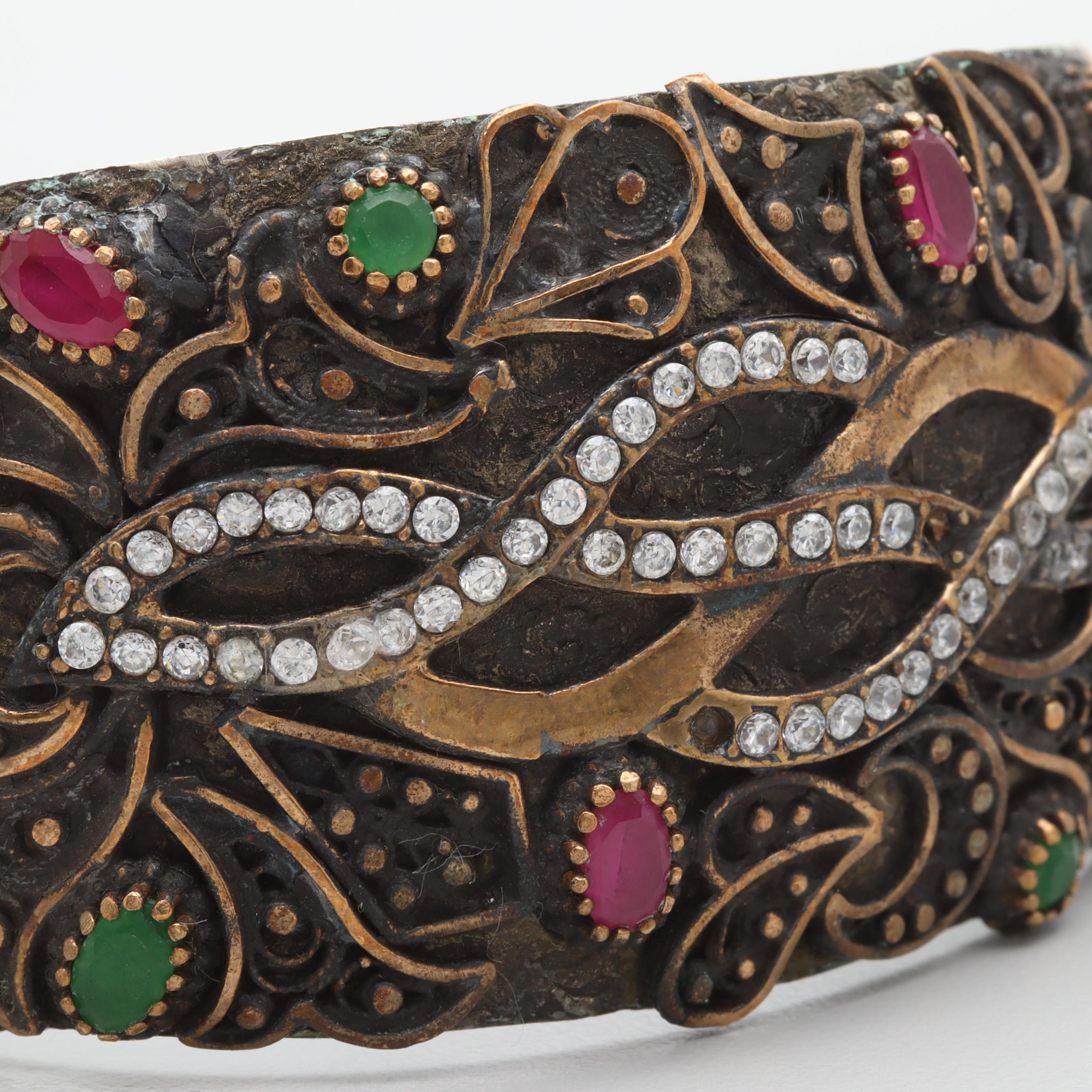 Costume Garnet, Synthetic Ruby, Cubic Zirconia and Quartz Necklace and Bracelet