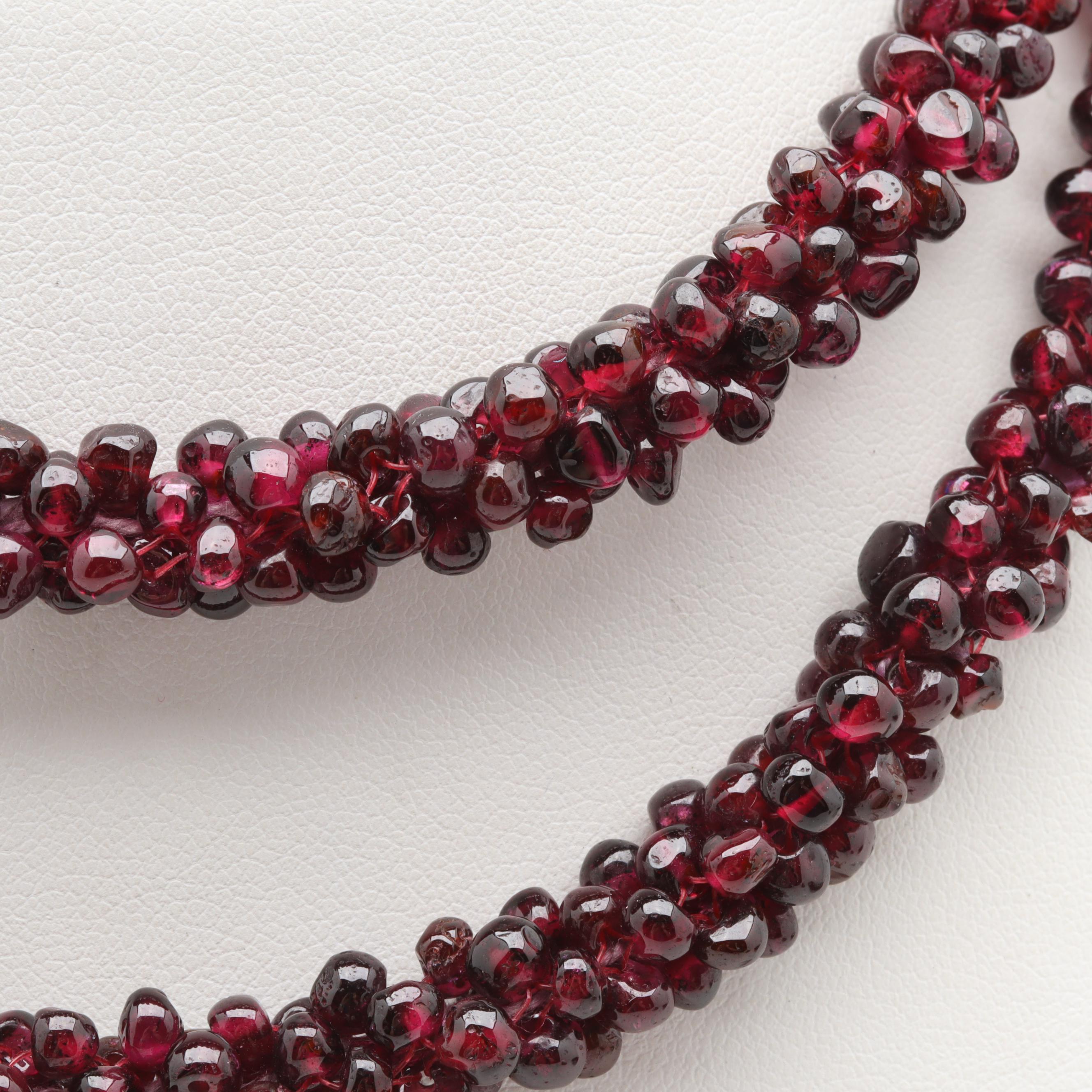 Costume Garnet, Synthetic Ruby, Cubic Zirconia and Quartz Necklace and Bracelet