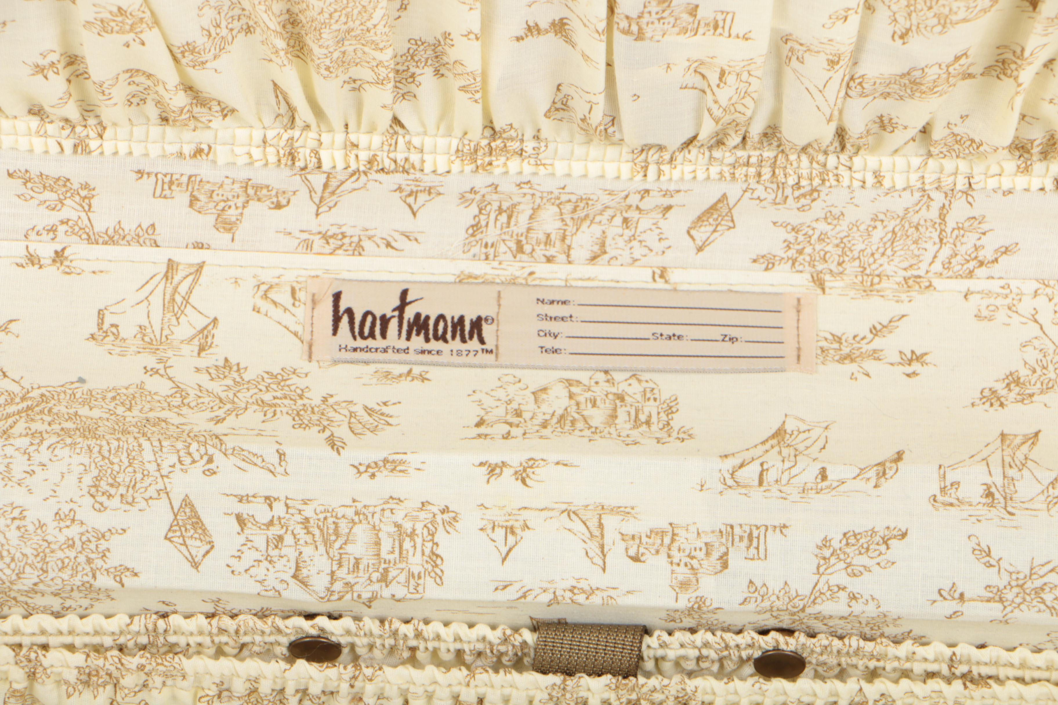 Vintage Hartmann Tweed Suitcase with Leather Trim