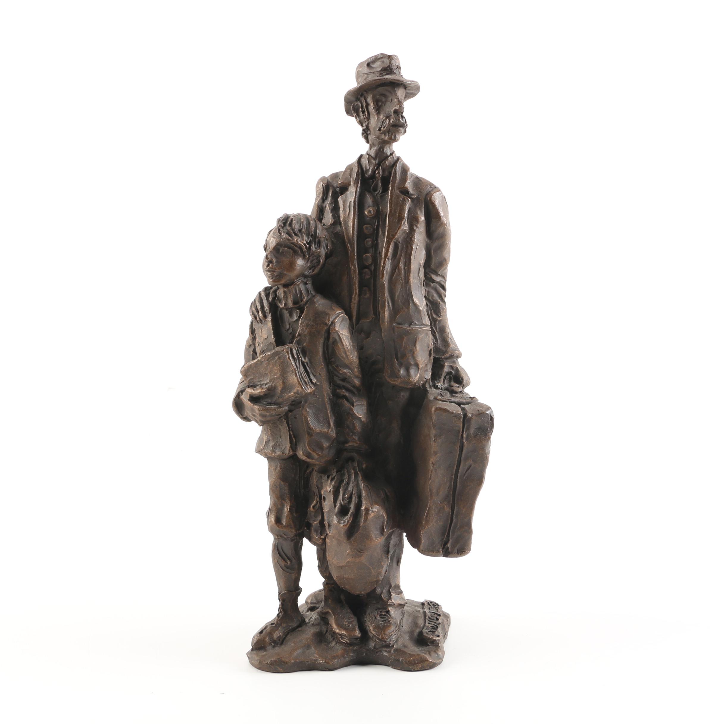 Phillip Ratner Metal Sculpture "Ellis Island Arrival"