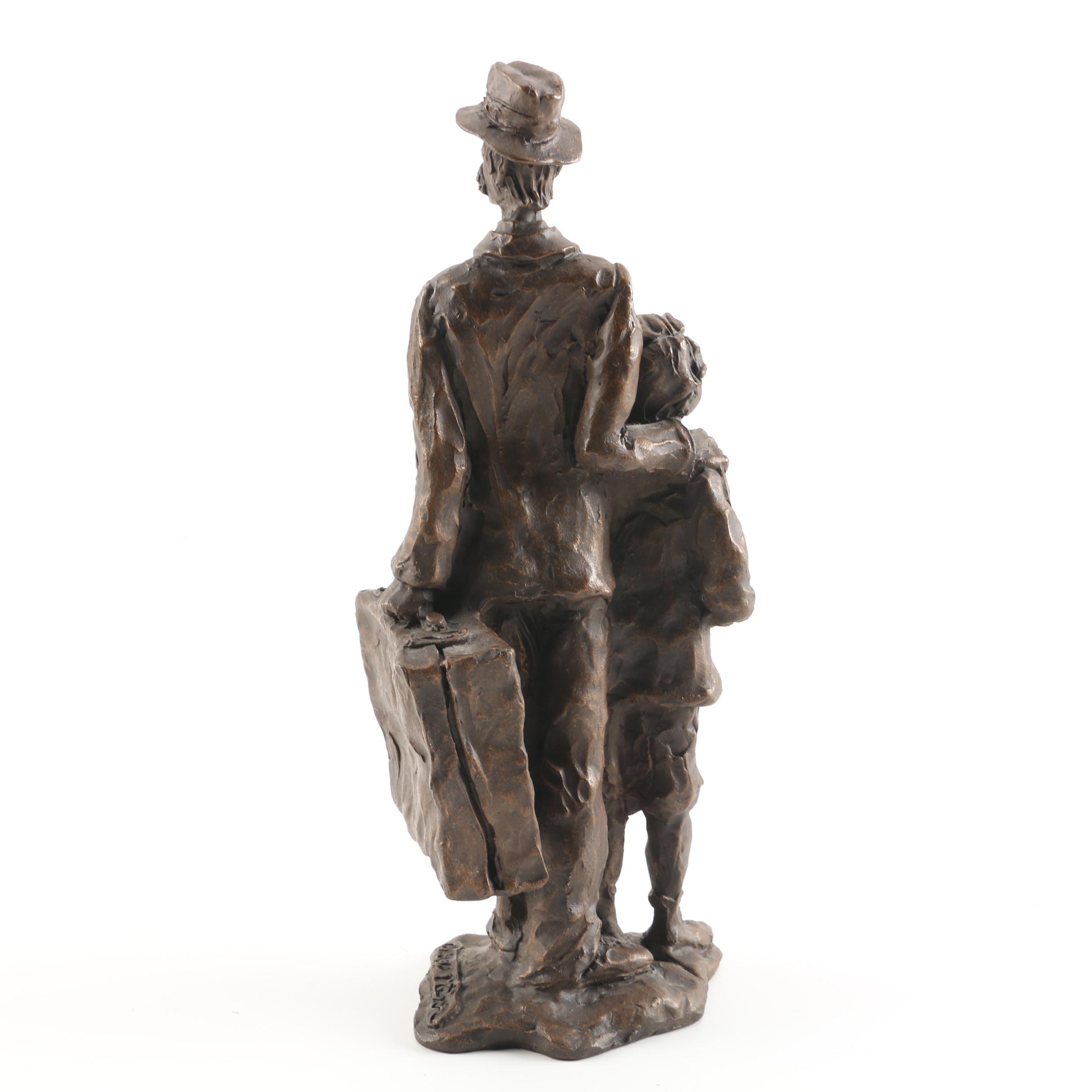 Phillip Ratner Metal Sculpture "Ellis Island Arrival"