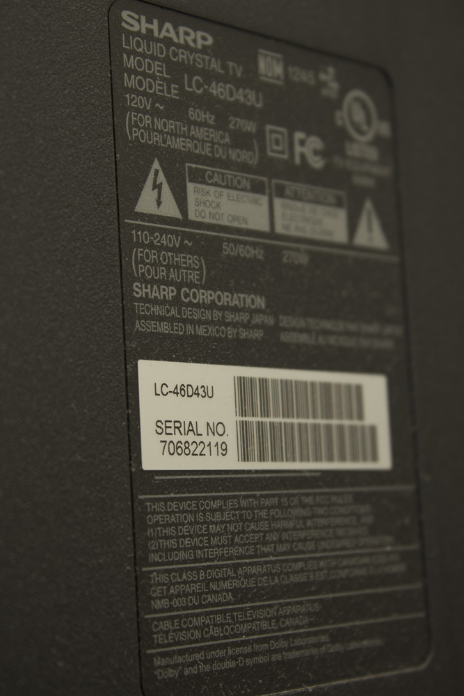 Sharp Aquos 46" LCD HDTV