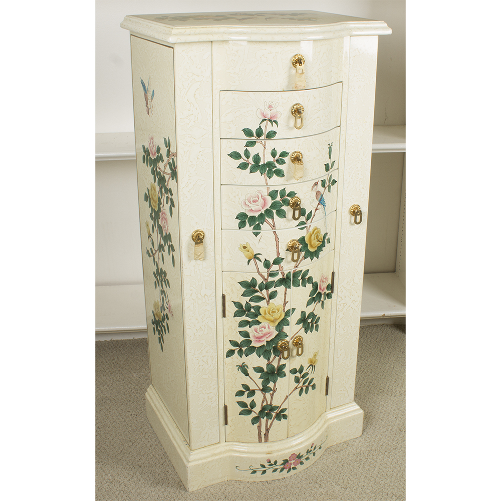 White Painted Jewelry Chest