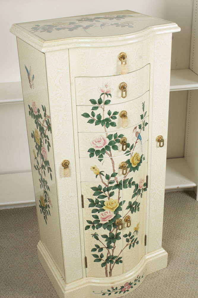White Painted Jewelry Chest