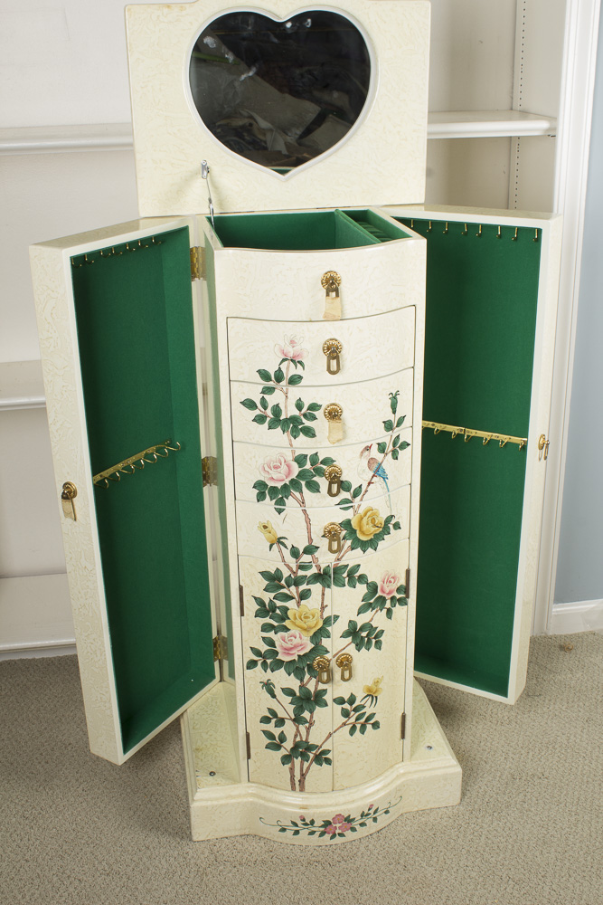 White Painted Jewelry Chest
