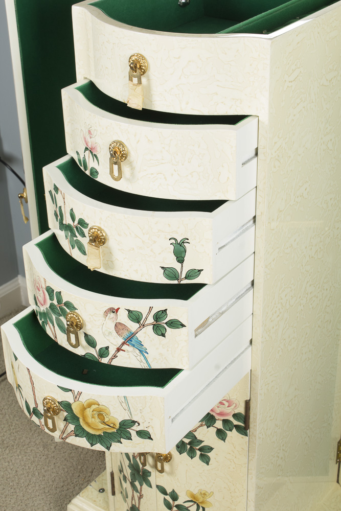 White Painted Jewelry Chest