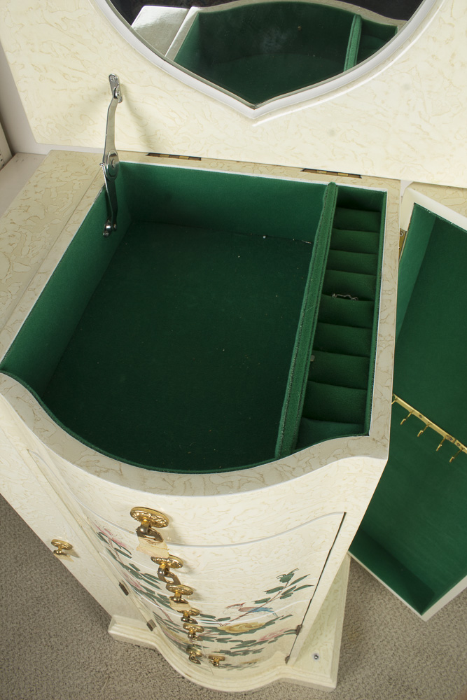 White Painted Jewelry Chest