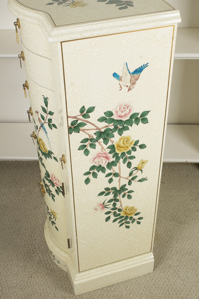 White Painted Jewelry Chest