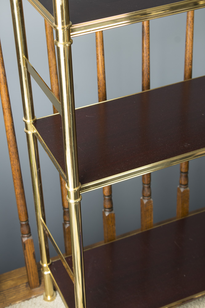Hollywood Regency Style Gold Shelving Units