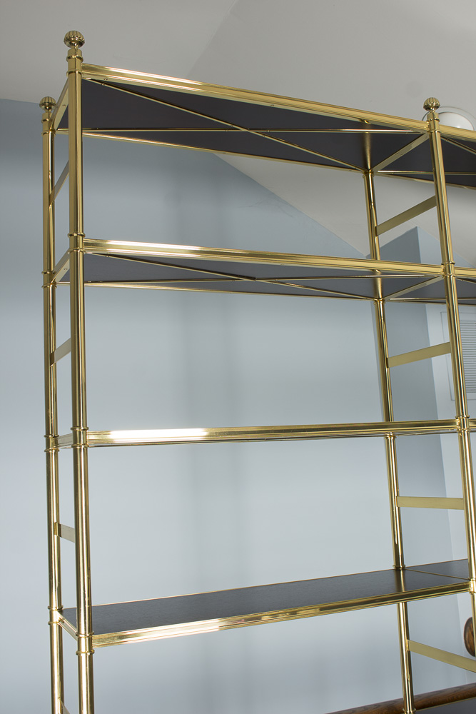 Hollywood Regency Style Gold Shelving Units