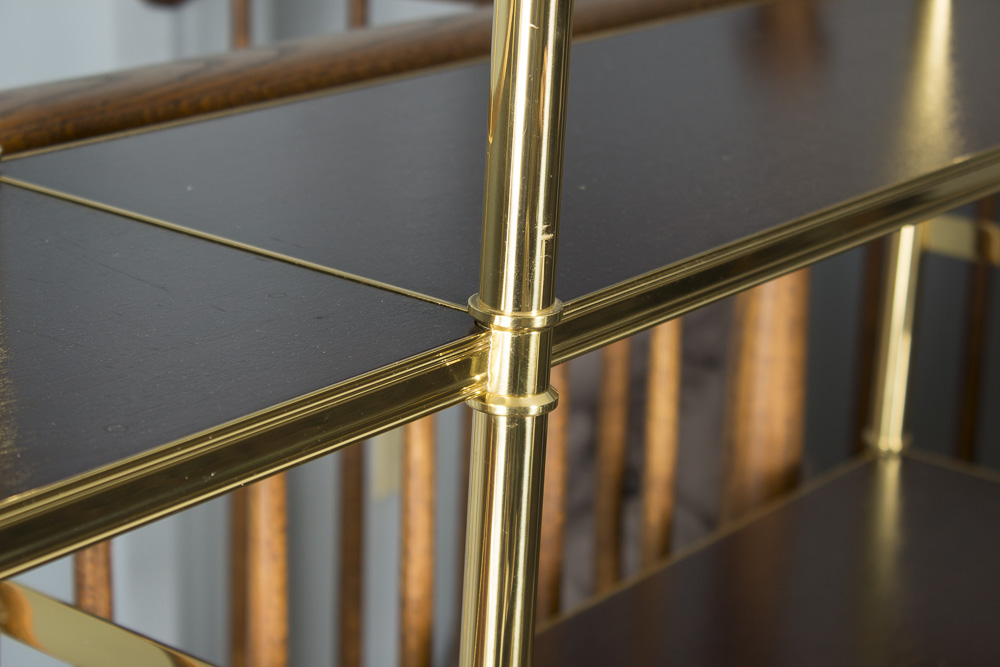 Hollywood Regency Style Gold Shelving Units