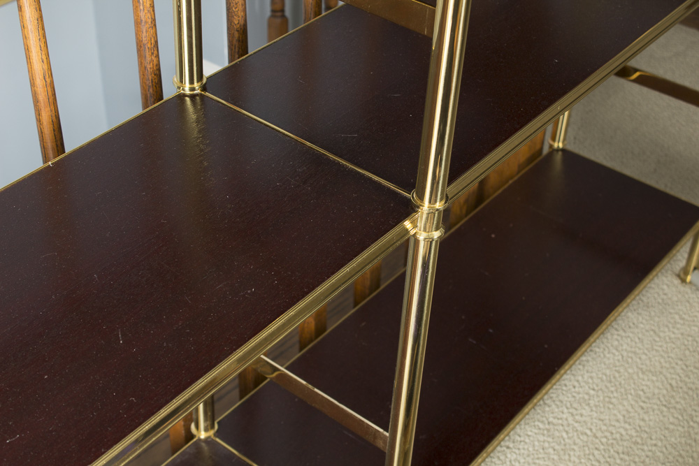 Hollywood Regency Style Gold Shelving Units
