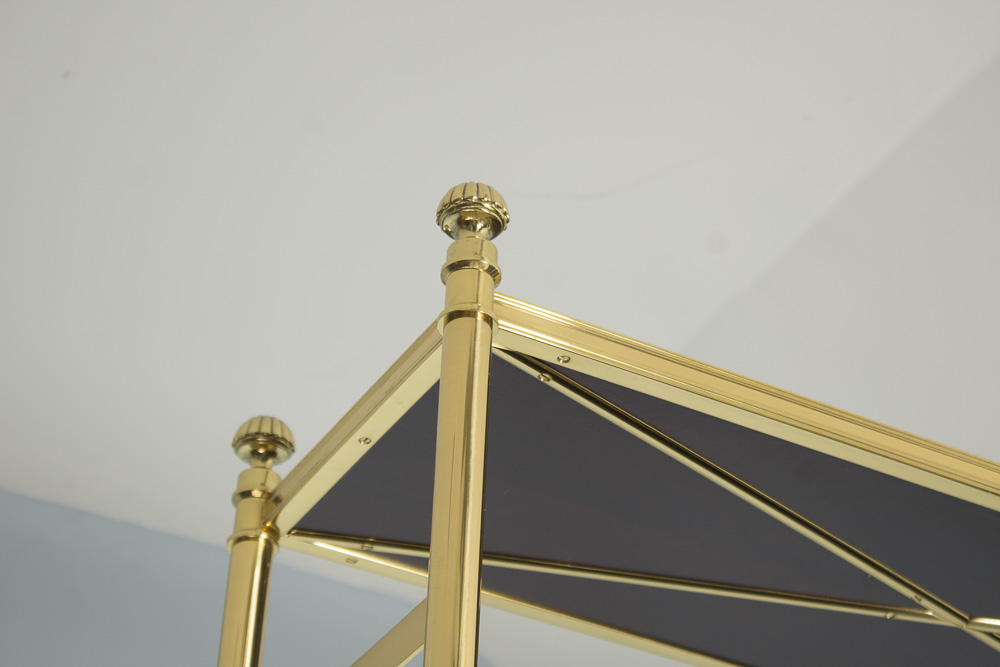 Hollywood Regency Style Gold Shelving Units