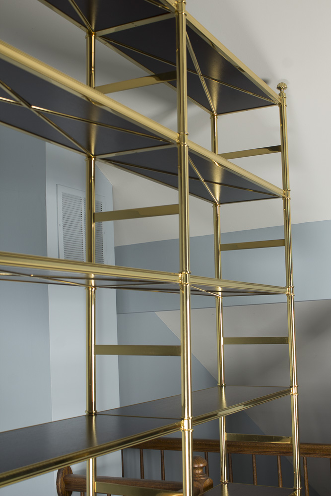 Hollywood Regency Style Gold Shelving Units