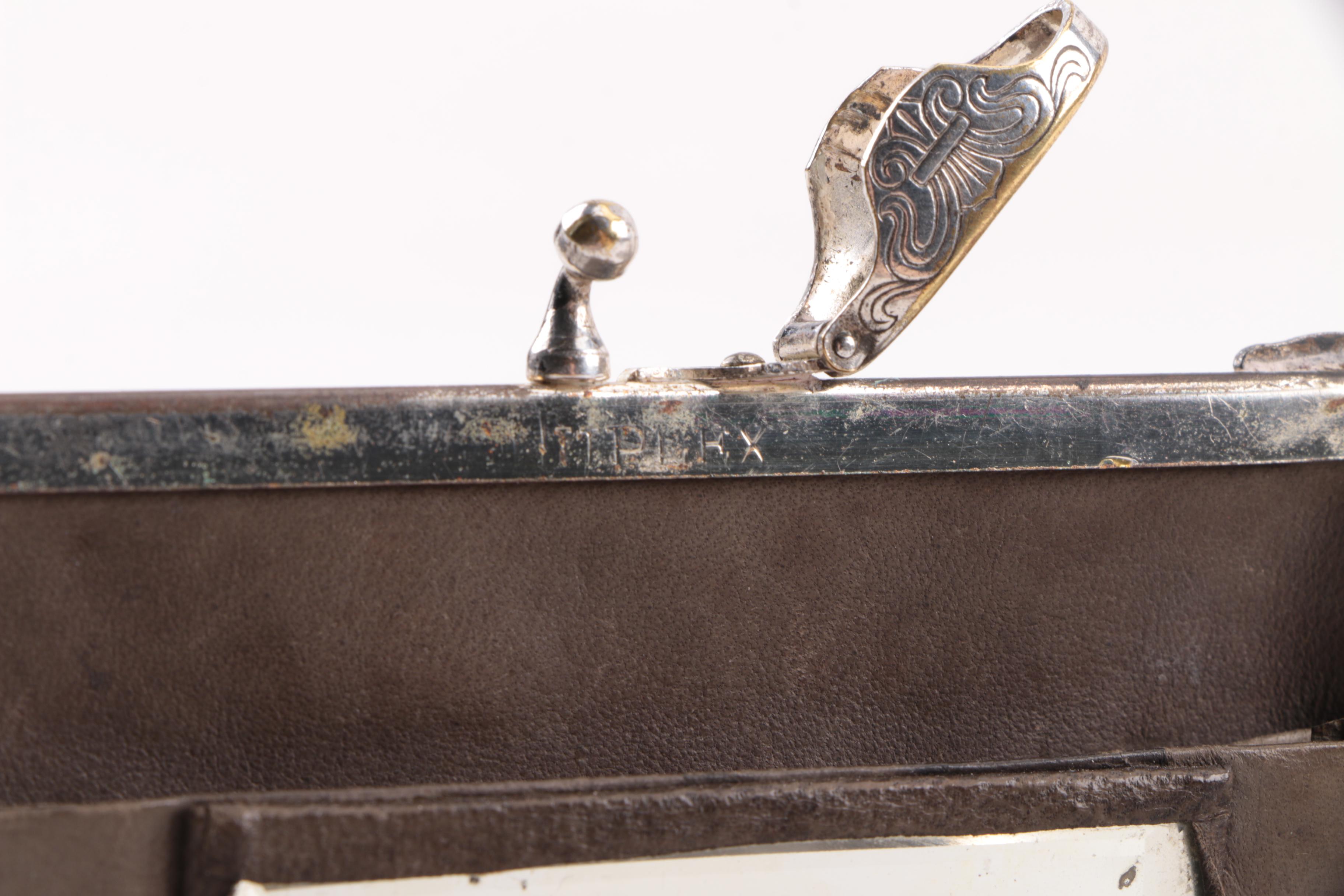 1920s Whiting & Davis Compact Top Evening Bag with Opera Glasses and Case Wallet