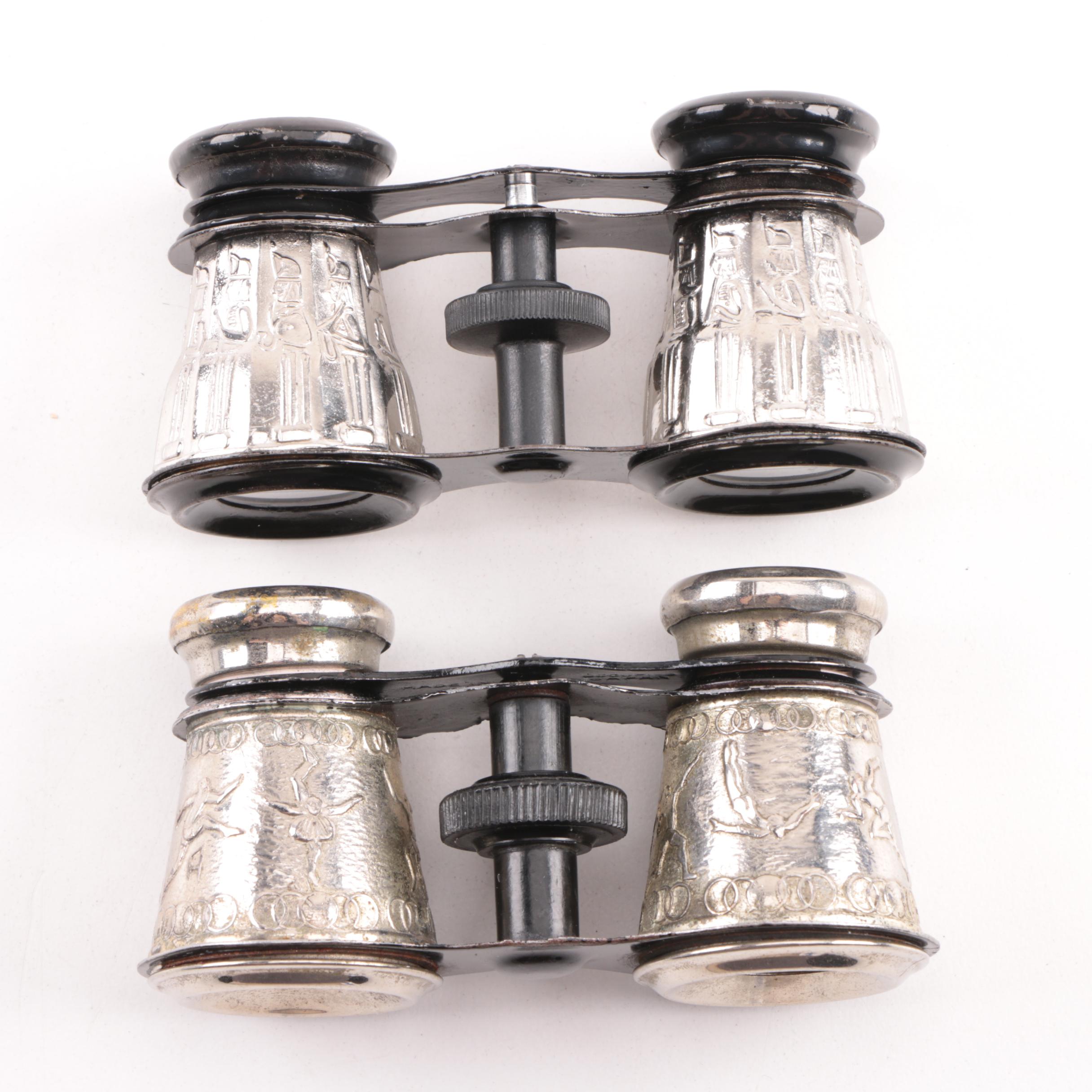 1920s Whiting & Davis Compact Top Evening Bag with Opera Glasses and Case Wallet