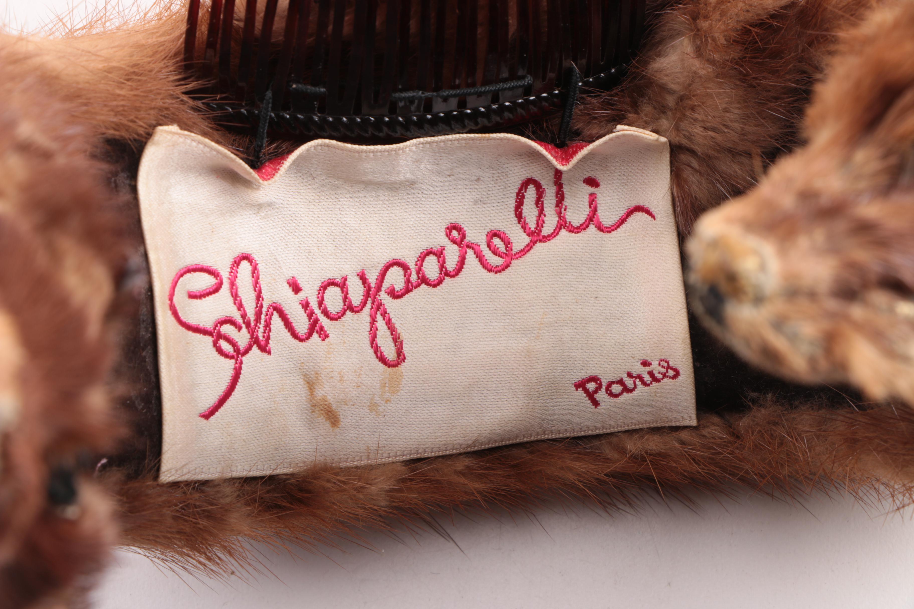 Women's 1960s Vintage Elsa Schiaparelli Fox Pelt Fascinator