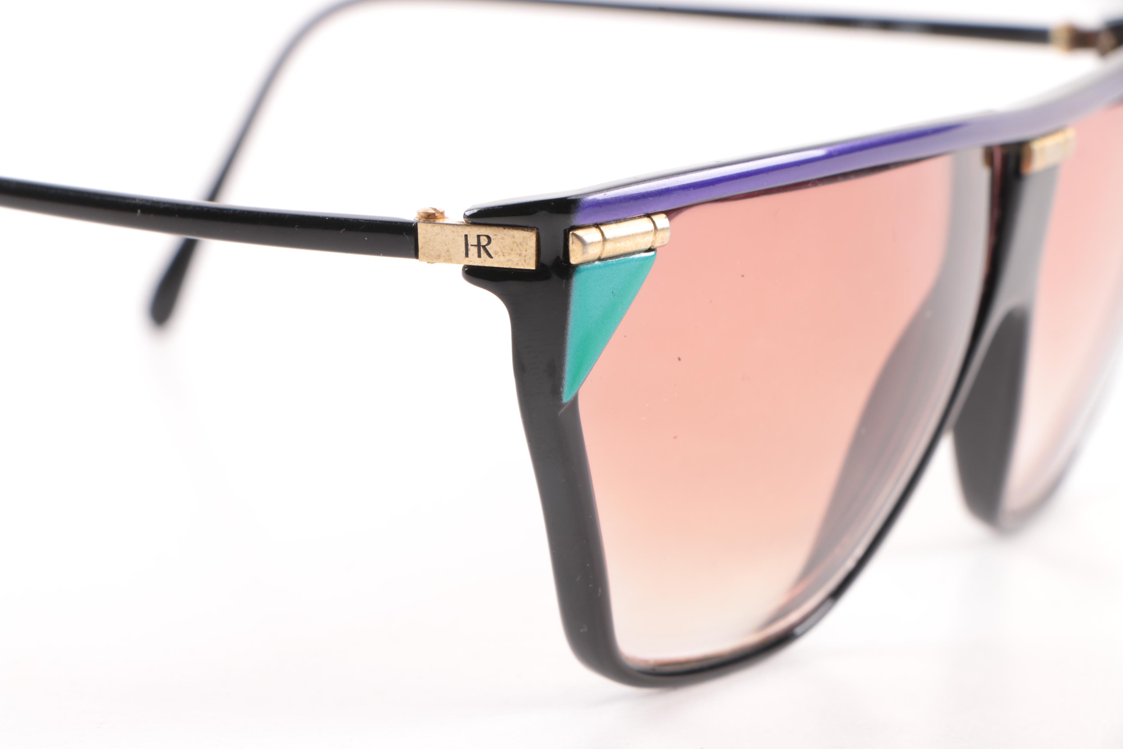 1980s Vintage Helena Rubenstein HR 2169 Geometric Prescription Sunglasses