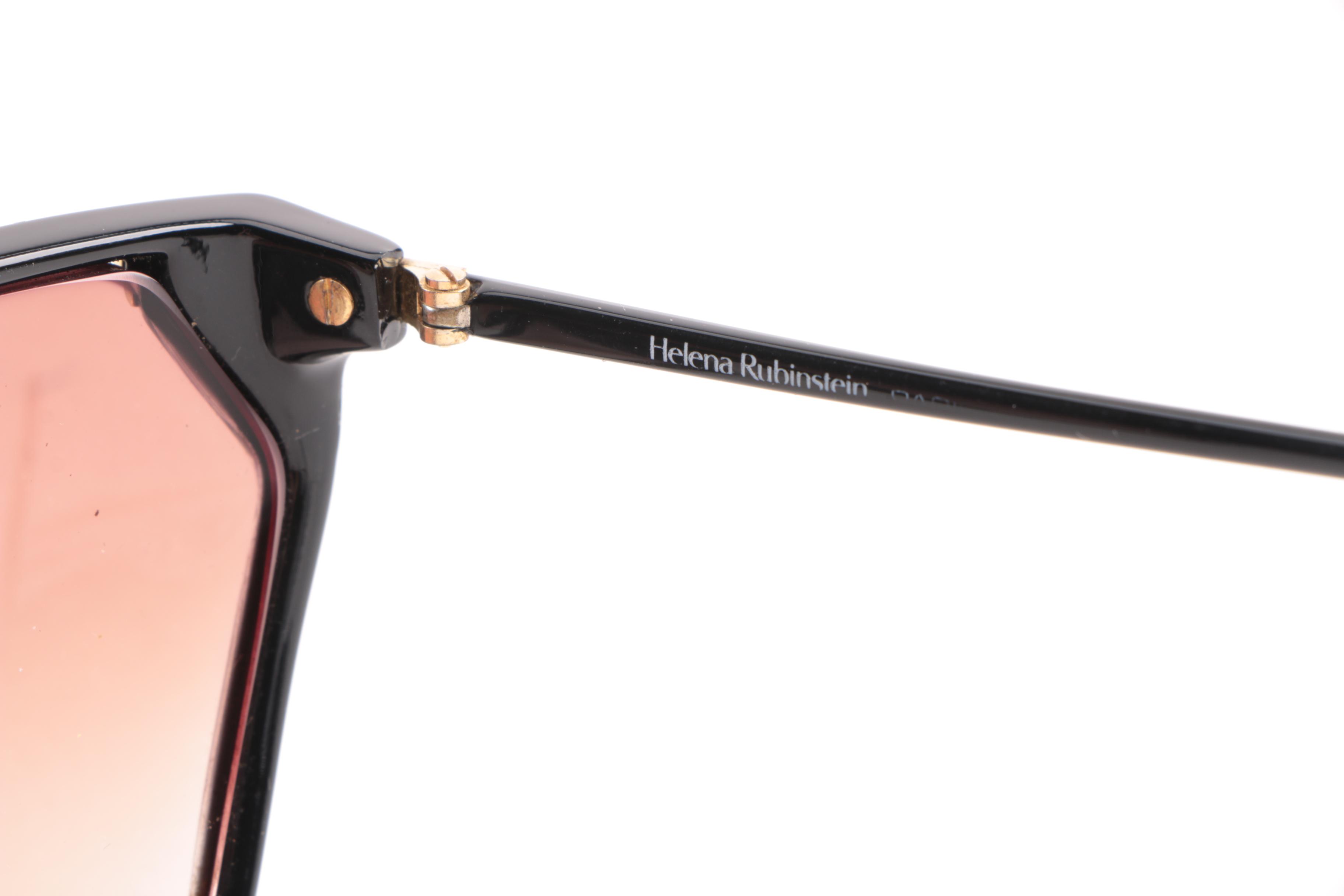 1980s Vintage Helena Rubenstein HR 2169 Geometric Prescription Sunglasses