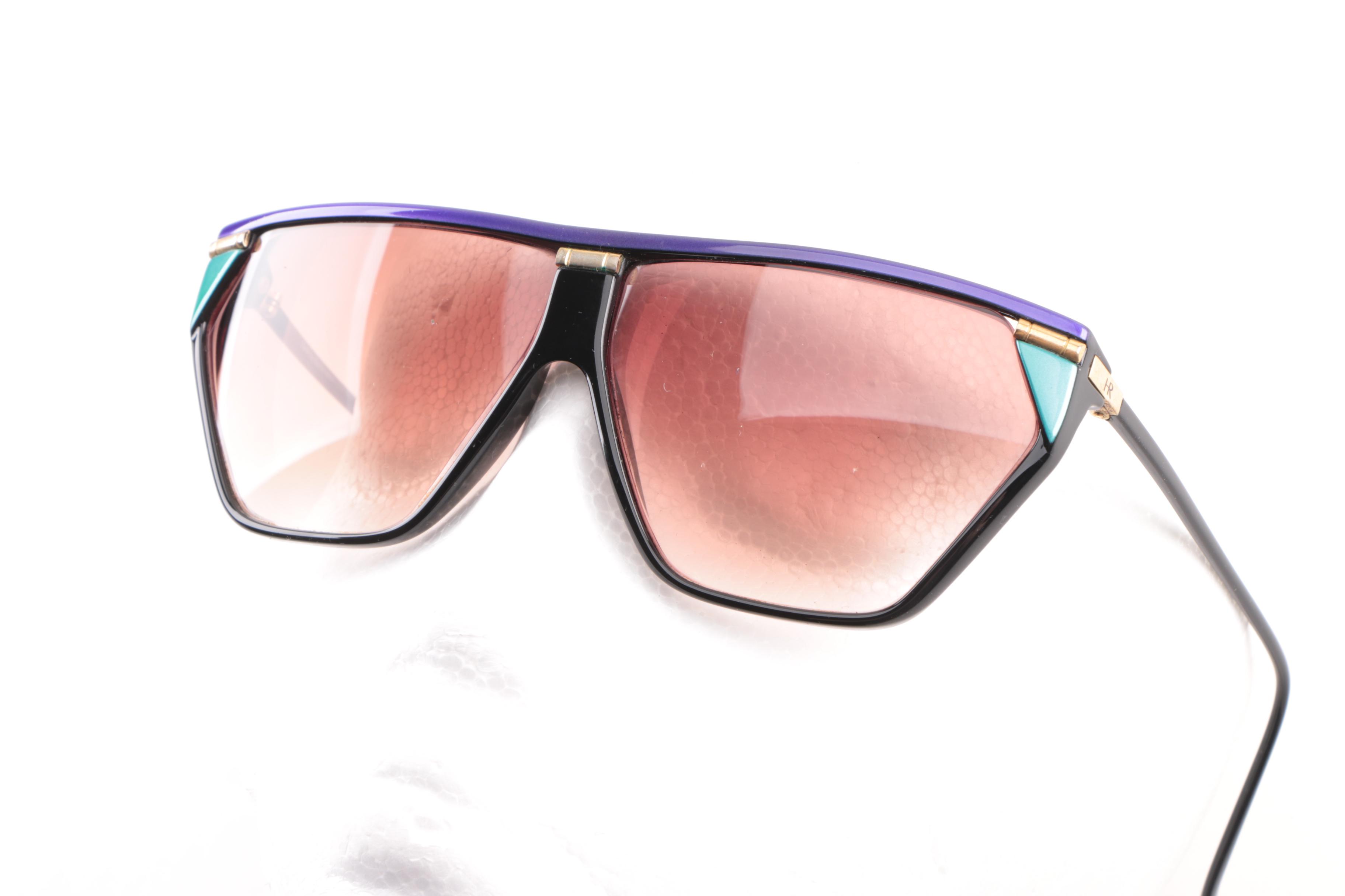 1980s Vintage Helena Rubenstein HR 2169 Geometric Prescription Sunglasses